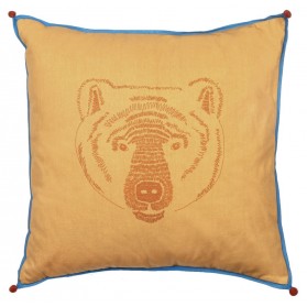 Bear's head - Embroidered cushion