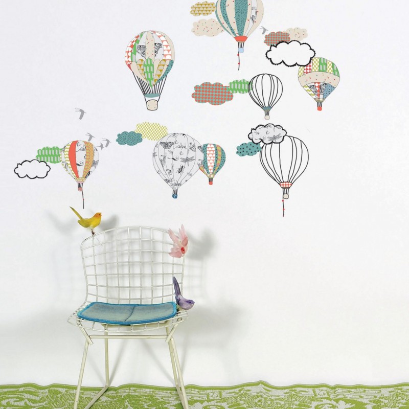 Giant sticker - Hot air baloons in watercolour - Mimi'lou Shop