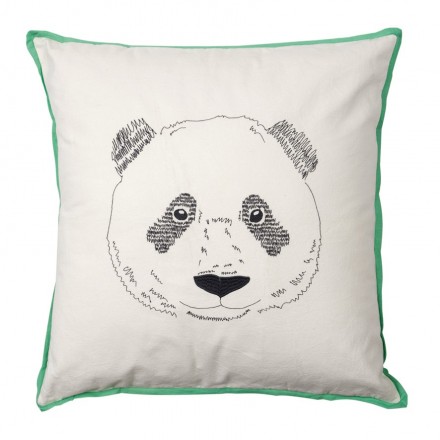 Embroidered cushion "Panda bear's head"