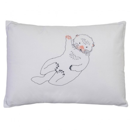 Embroidered Cushion Otter