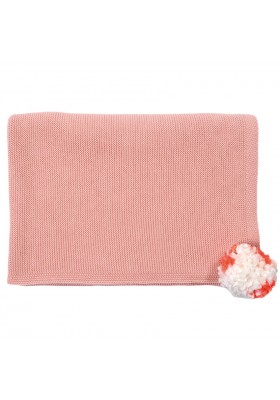 Kid's Blanket, Pink Pompom
