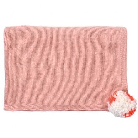 Kid's Blanket, Pink Pompom