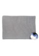 Knitted Kid's Blanket, Grey Pompom